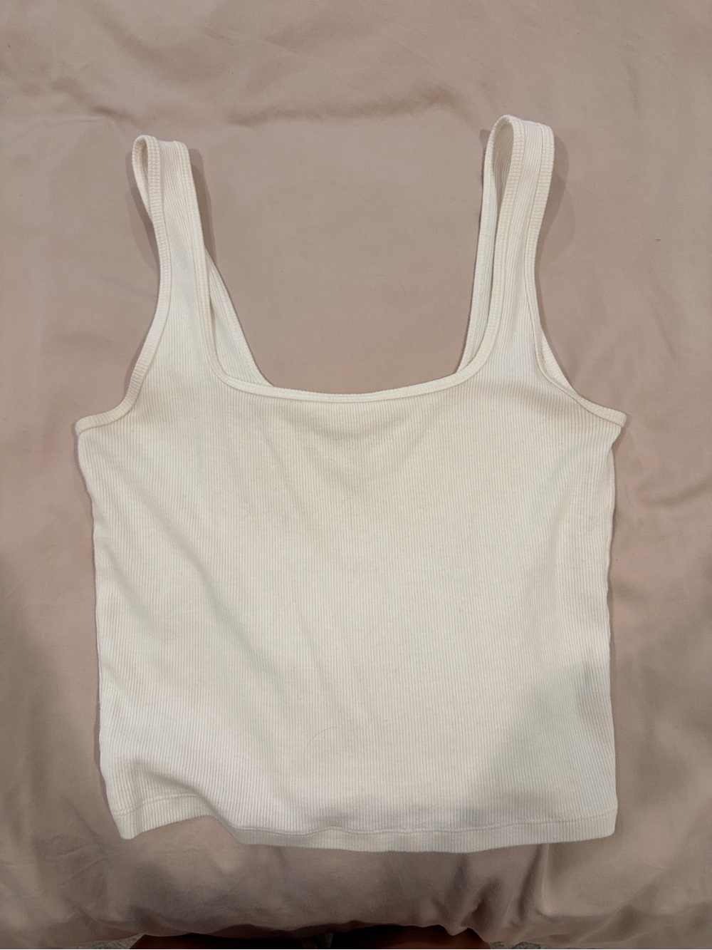 Abercrombie & Fitch Cream Ribbed Square-Neck Tank